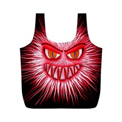 Monster Red Eyes Aggressive Fangs Full Print Recycle Bag (m)