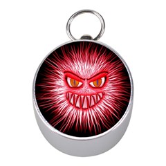 Monster Red Eyes Aggressive Fangs Mini Silver Compasses