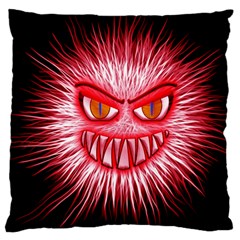 Monster Red Eyes Aggressive Fangs Standard Flano Cushion Case (one Side) by HermanTelo