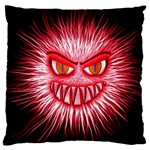 Monster Red Eyes Aggressive Fangs Standard Flano Cushion Case (Two Sides) Front