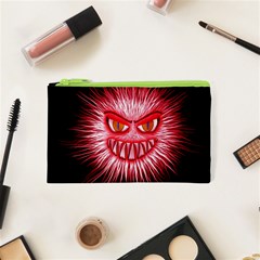 Monster Red Eyes Aggressive Fangs Cosmetic Bag (xs) by HermanTelo