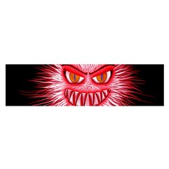 Monster Red Eyes Aggressive Fangs Satin Scarf (oblong)