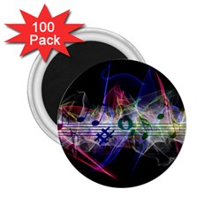 Particles Music Clef Wave 2 25  Magnets (100 Pack)  by HermanTelo