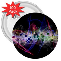 Particles Music Clef Wave 3  Buttons (100 Pack)  by HermanTelo