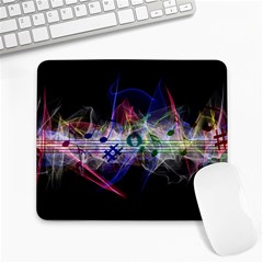 Particles Music Clef Wave Large Mousepads by HermanTelo