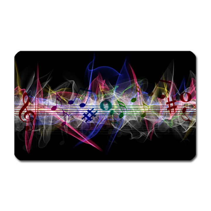 Particles Music Clef Wave Magnet (Rectangular)