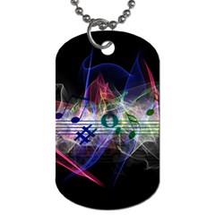 Particles Music Clef Wave Dog Tag (one Side) by HermanTelo