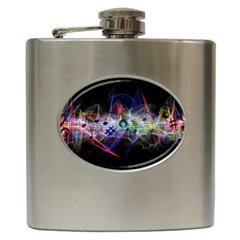 Particles Music Clef Wave Hip Flask (6 Oz)