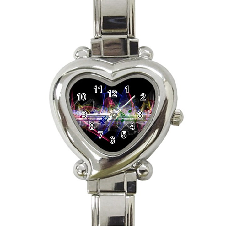 Particles Music Clef Wave Heart Italian Charm Watch