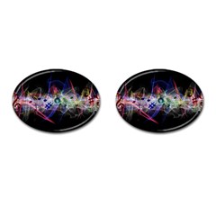 Particles Music Clef Wave Cufflinks (oval) by HermanTelo