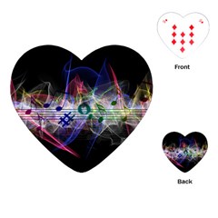 Particles Music Clef Wave Playing Cards (heart)