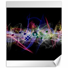 Particles Music Clef Wave Canvas 8  X 10 