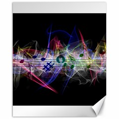 Particles Music Clef Wave Canvas 16  X 20  by HermanTelo