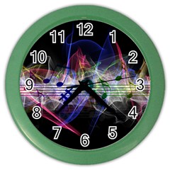 Particles Music Clef Wave Color Wall Clock