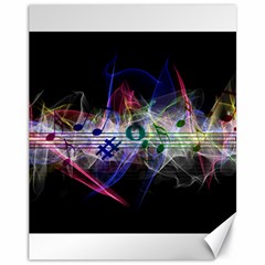 Particles Music Clef Wave Canvas 11  X 14 