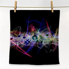 Particles Music Clef Wave Face Towel by HermanTelo