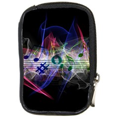 Particles Music Clef Wave Compact Camera Leather Case by HermanTelo