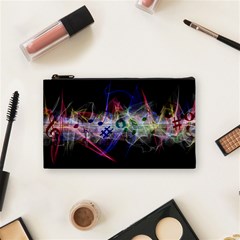 Particles Music Clef Wave Cosmetic Bag (small)