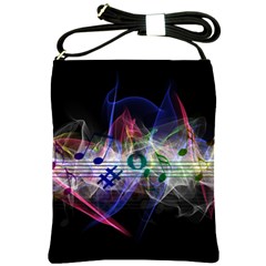 Particles Music Clef Wave Shoulder Sling Bag by HermanTelo