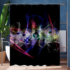 Particles Music Clef Wave Shower Curtain 60  X 72  (medium) 