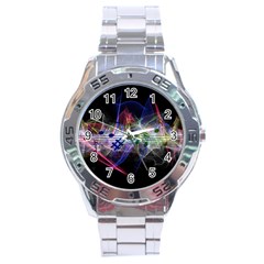 Particles Music Clef Wave Stainless Steel Analogue Watch by HermanTelo