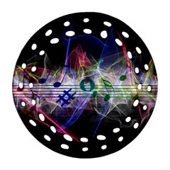 Particles Music Clef Wave Ornament (round Filigree)