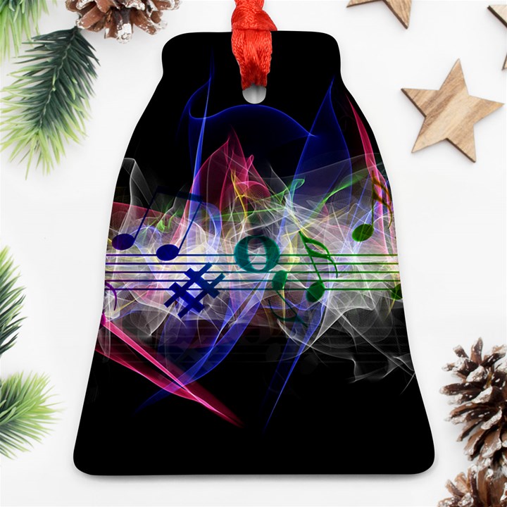 Particles Music Clef Wave Ornament (Bell)