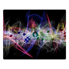 Particles Music Clef Wave Double Sided Flano Blanket (large)  by HermanTelo