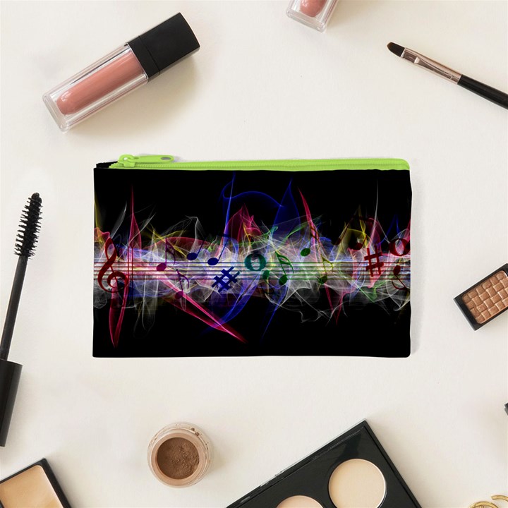 Particles Music Clef Wave Cosmetic Bag (XS)