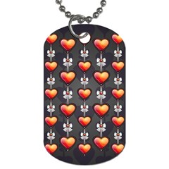 Love Heart Background Valentine Dog Tag (two Sides)