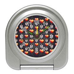 Love Heart Background Valentine Travel Alarm Clock