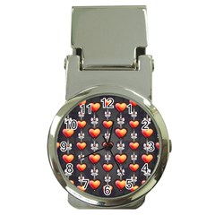 Love Heart Background Valentine Money Clip Watches