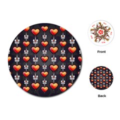 Love Heart Background Valentine Playing Cards (round)