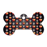 Love Heart Background Valentine Dog Tag Bone (One Side) Front