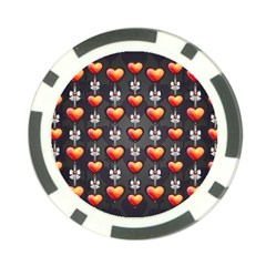 Love Heart Background Valentine Poker Chip Card Guard