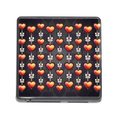 Love Heart Background Valentine Memory Card Reader (square 5 Slot)