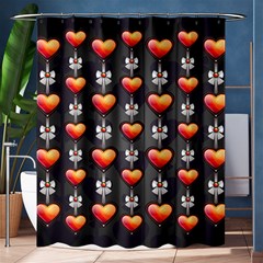 Love Heart Background Valentine Shower Curtain 60  X 72  (medium) 