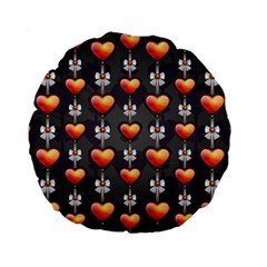 Love Heart Background Valentine Standard 15  Premium Round Cushions by HermanTelo