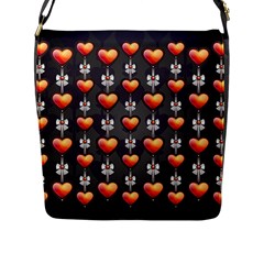 Love Heart Background Valentine Flap Closure Messenger Bag (l) by HermanTelo