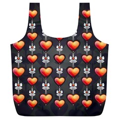 Love Heart Background Valentine Full Print Recycle Bag (xl)