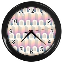 Seamless Pattern Background Entrance Wall Clock (black)