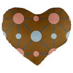 Planets Planet Around Rounds Large 19  Premium Heart Shape Cushions