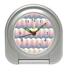 Seamless Pattern Background Block Travel Alarm Clock