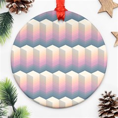 Seamless Pattern Background Block Round Ornament (two Sides)