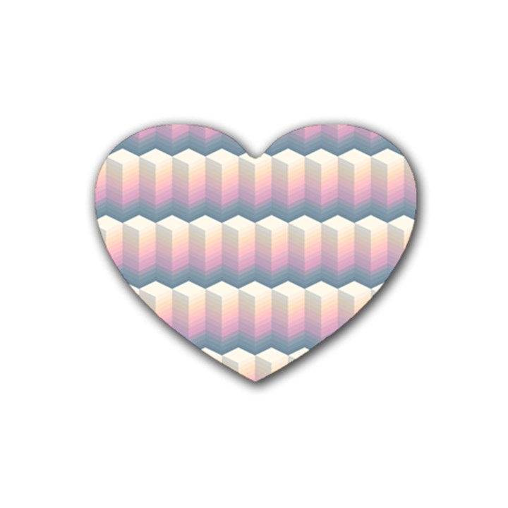 Seamless Pattern Background Block Rubber Coaster (Heart) 