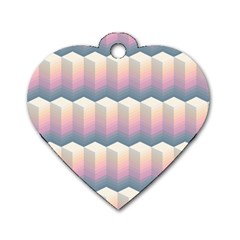 Seamless Pattern Background Block Dog Tag Heart (one Side)