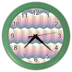 Seamless Pattern Background Block Color Wall Clock by HermanTelo