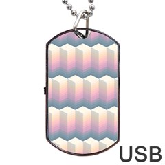 Seamless Pattern Background Block Dog Tag Usb Flash (one Side)