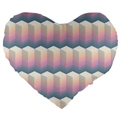 Seamless Pattern Background Block Large 19  Premium Heart Shape Cushions