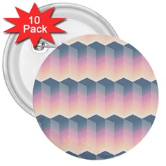 Seamless Pattern Background Block Pink 3  Buttons (10 Pack)  by HermanTelo